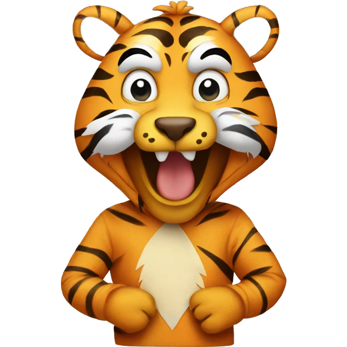 Tiger wearing chicken costume  emoji