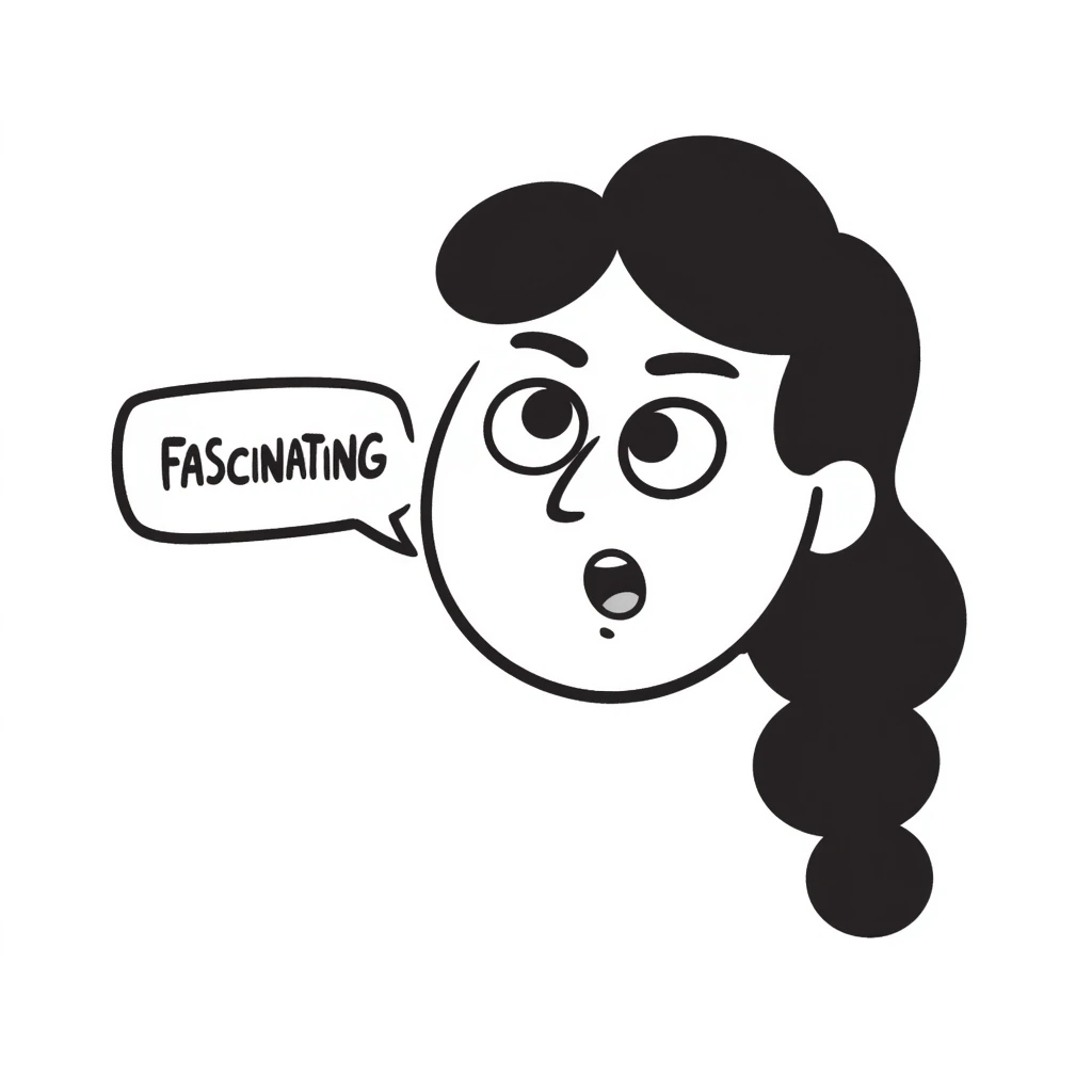 face with exaggerated eye roll and a speech bubble that says 'fascinating' in a sarcastic way emoji