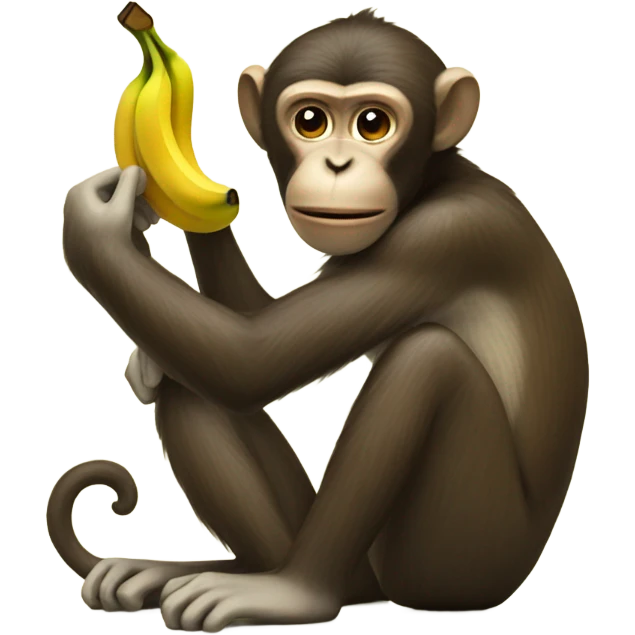 Monkey eating banana emoji