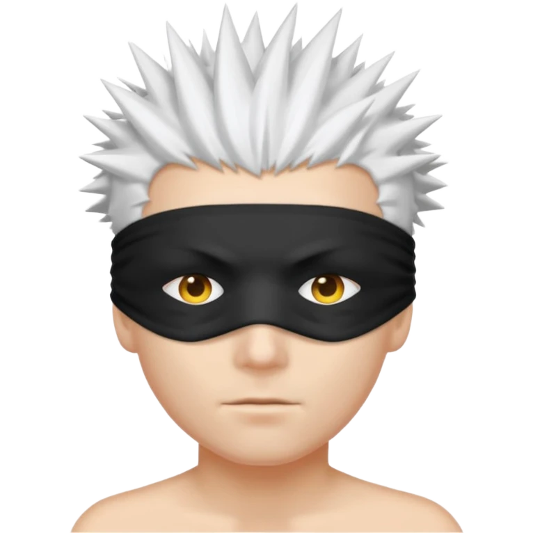 a white egg with a gojo blind fold and spiky white hir emoji