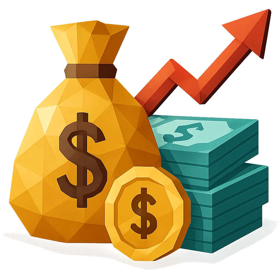 polygonal low-poly style finance concept emoji