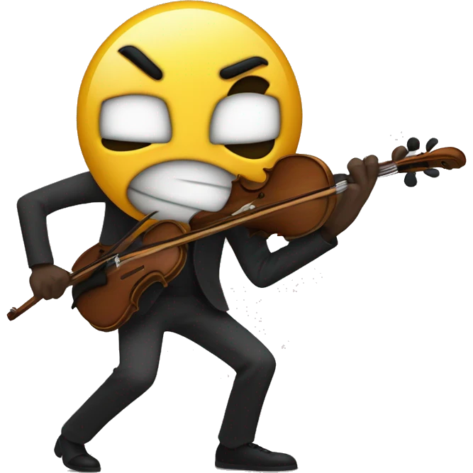 Dave the stickman is being attacked by an angry viola emoji