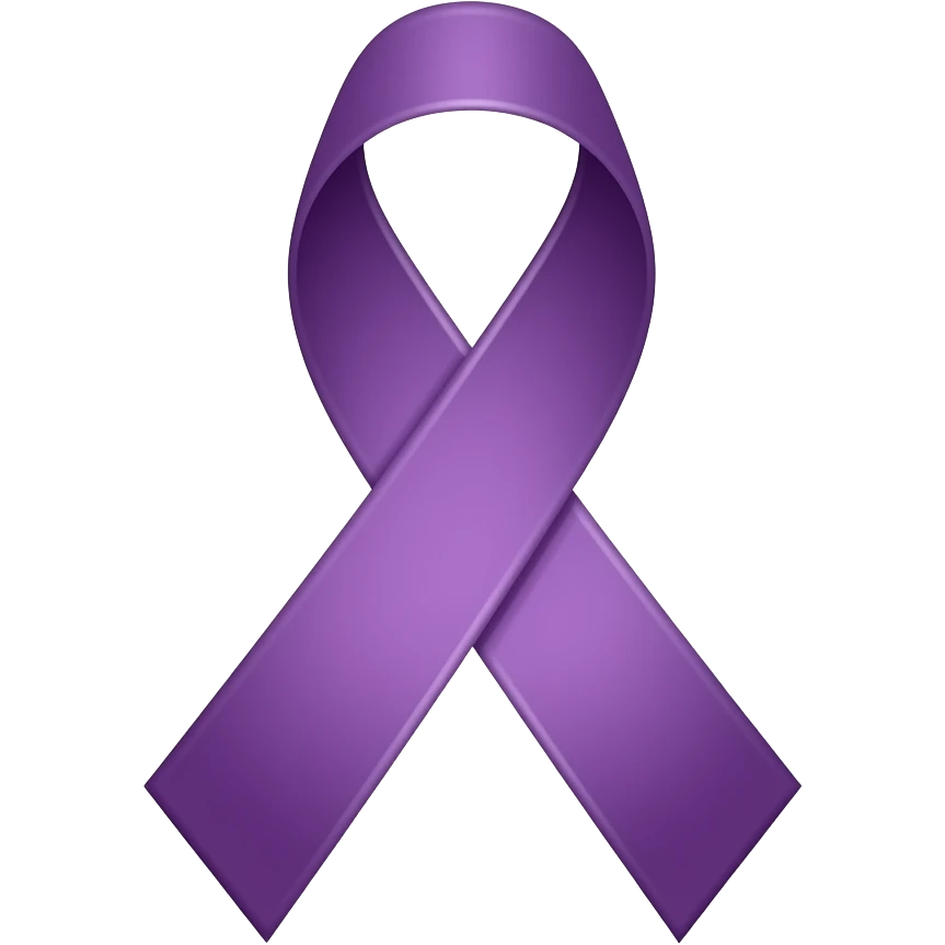 purple cancer ribbon emoji