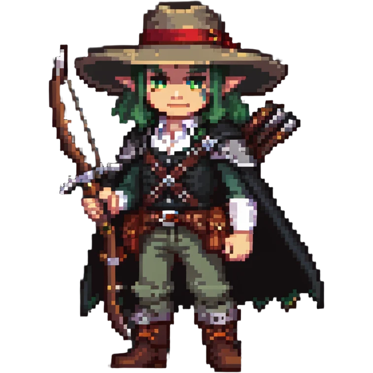 Vampire hunter with crossbow and wide-brimmed hat emoji