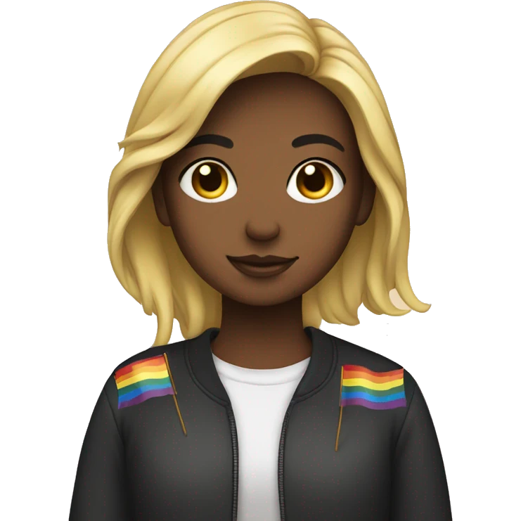 girl with lgbt flag emoji
