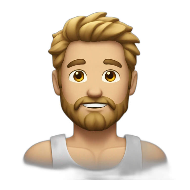Muscular-hink-white-air-withe-beard emoji
