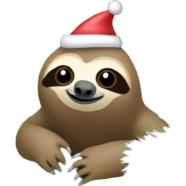 Sloth in a Christmas tree emoji