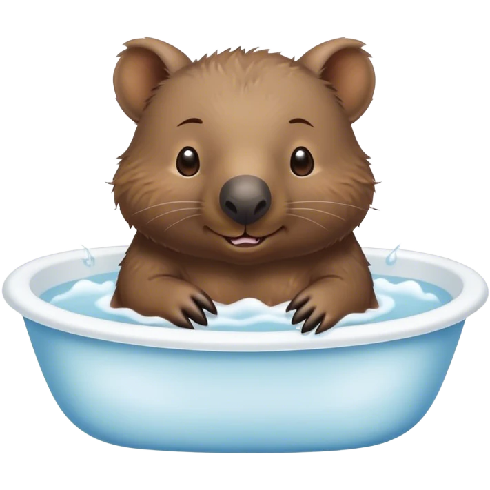 Wombat take a bath emoji