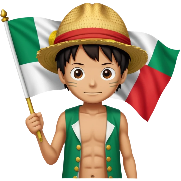 Luffy Holding Algerian flag emoji