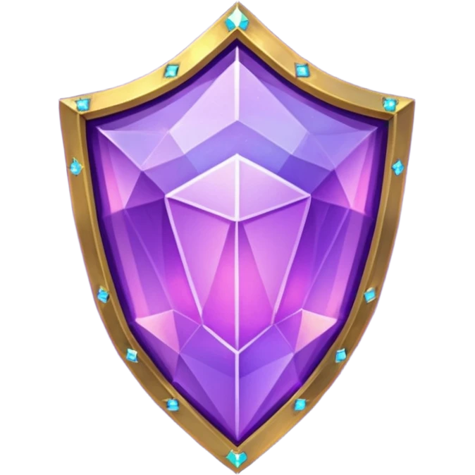 fantasy magic purple gem shield low poly emoji
