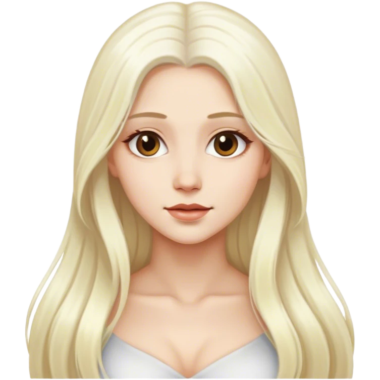Красивая Блондинка с длинными белыми волосами emoji