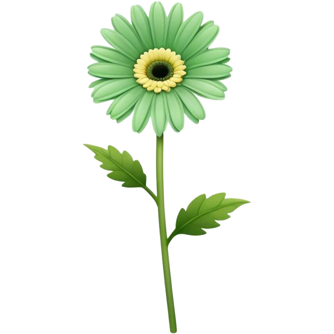 single Soft Green Gerbera Daisy, straight stem emoji