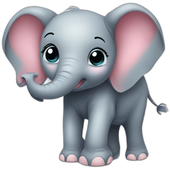 cute baby elephant with big eyes and heart emoji