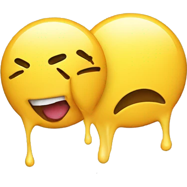 Yellow emoji with Mouth open drooling and blushing emoji