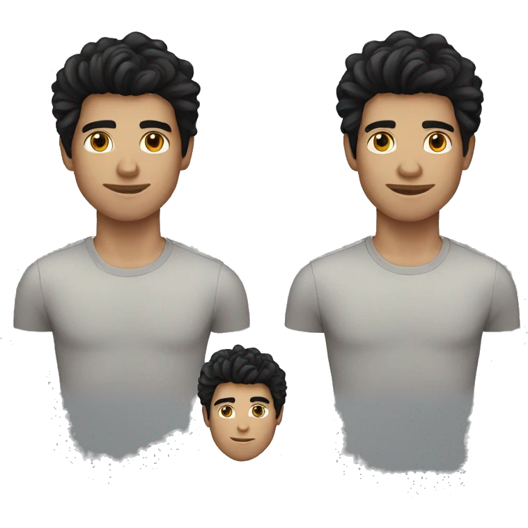 a young-faced man with salt & pepper black hair  emoji