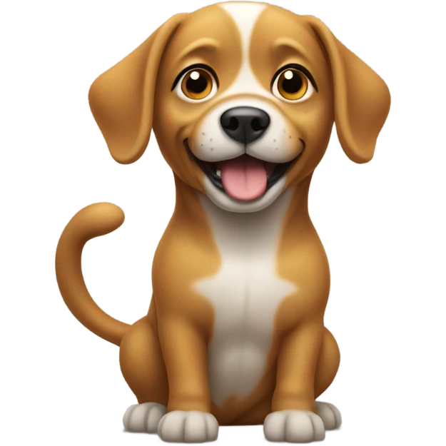 A dog taking a poop emoji