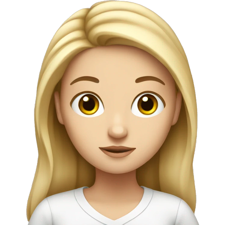 A white girl studying  emoji