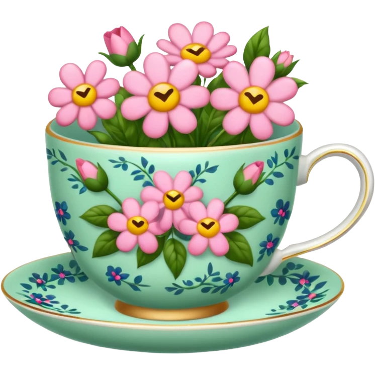 Floral print teacup  emoji