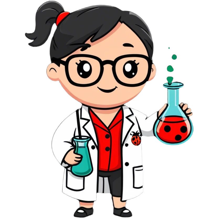 A girly girly girly scientist ladybug ￼ emoji