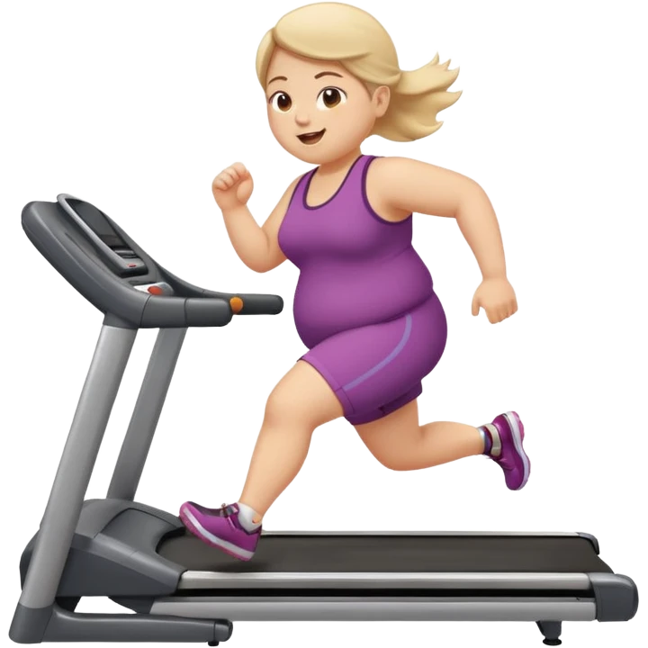 girl running on treadmill fat emoji