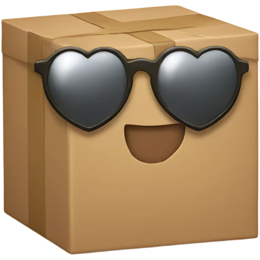 box with glasses on a big heart  emoji