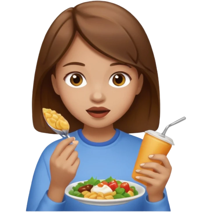 everyday life, food, girl, brown hair emoji