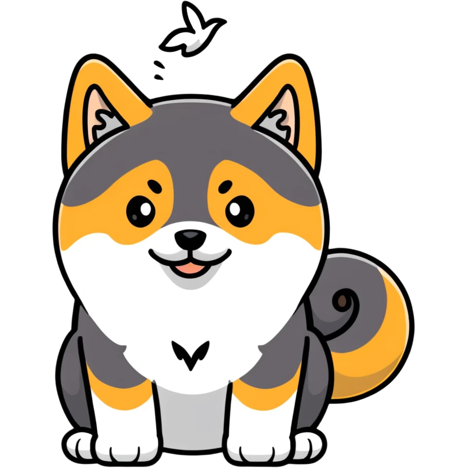 Black Shiba Inu dog pooping emoji