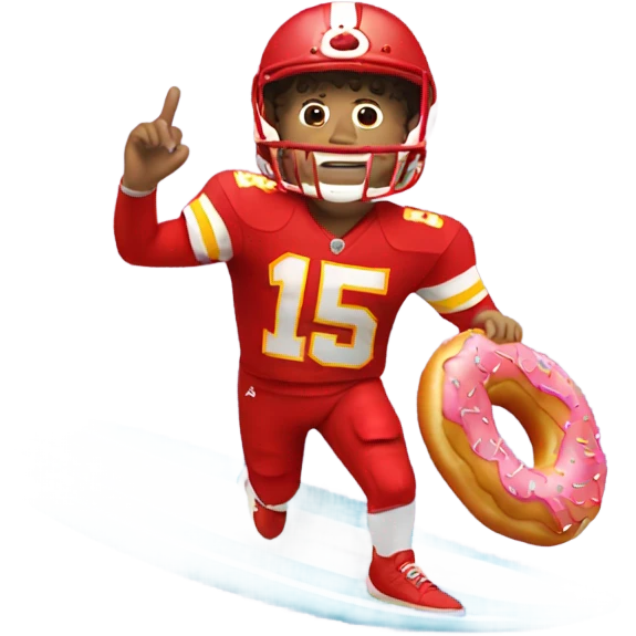 patrick mahomes surfing with a donut emoji