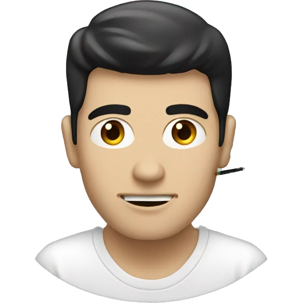White guy with black hair vaping  emoji
