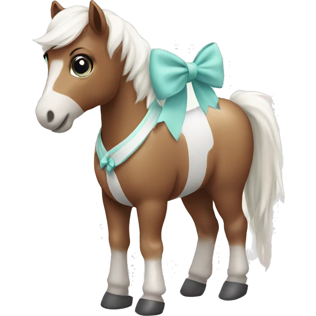 cute horse with a white bow emoji