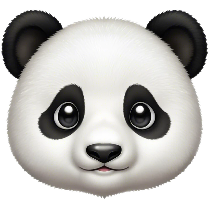 Cinematic Cute Baby Panda Portrait Emoji, Head tilted playfully and inquisitively, featuring an irresistibly fluffy, black and white Fur with an extra dose of cuddliness, round, sparkling eyes filled with boundless curiosity, Simplified yet adorably endearing features, highly detailed, glowing with a warm, friendly glow, high shine, affectionate and playful, stylized with a touch of playful charm, bright and heartwarming, soft glowing outline, capturing the essence of a mischievous yet loving baby panda, so playful it feels like it could tumble out of the screen into your arms! emoji