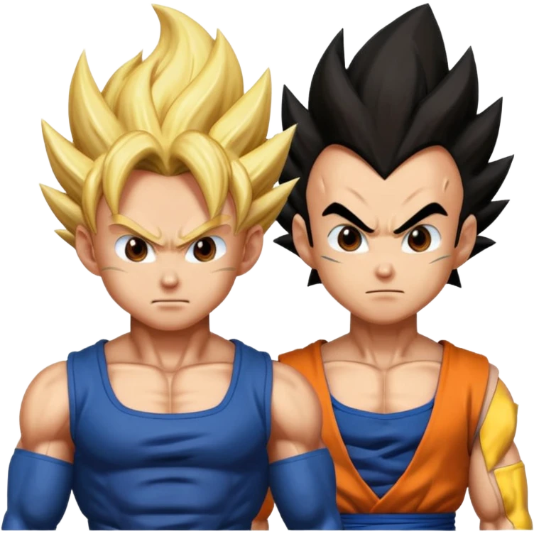 Goku and Vegeta in white backround emoji
