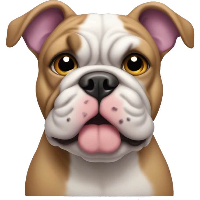 Lilac and tan bulldog emoji