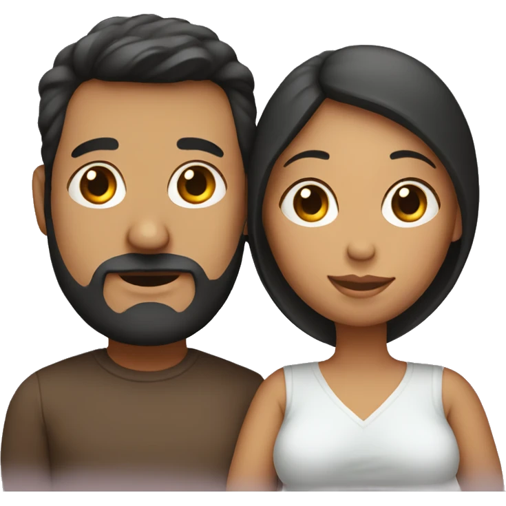 A pregnant woman with her husband  emoji