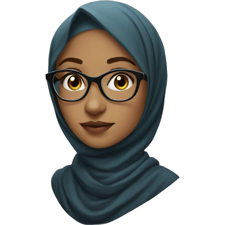 beautiful, hijab, glasses, light emoji