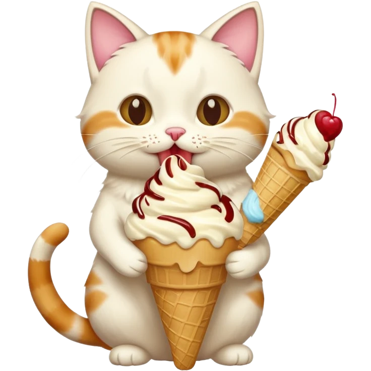 Cat eating ice team emoji