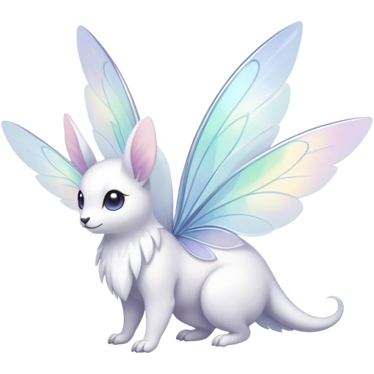  Iridescent white pale wings-ears, fairy-like-fakemon-creature  emoji