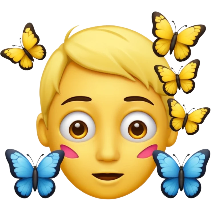 Emoji face dizzy with butterflies circling head  emoji