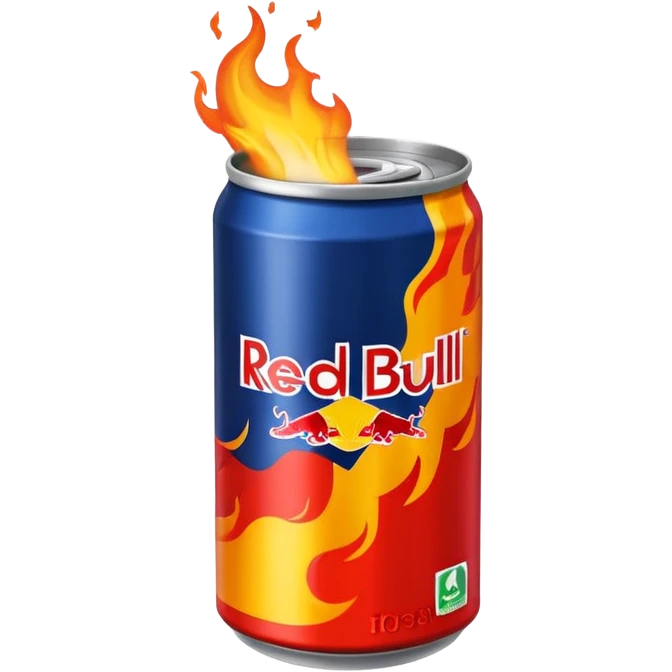 red bull with fire emoji