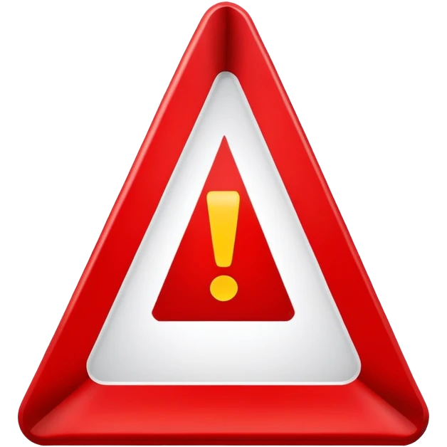 placa triangular de perigo com ponto de exclamação emoji
