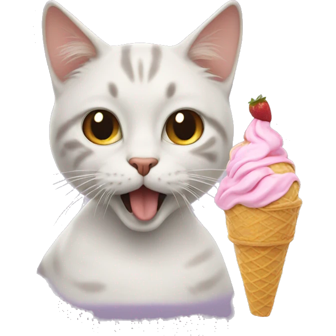 cat eating ice cream emoji