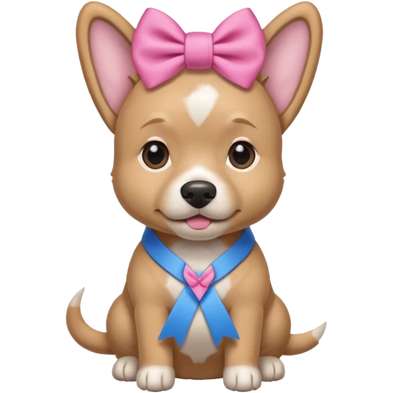 dog with head ribbon and shirt emoji