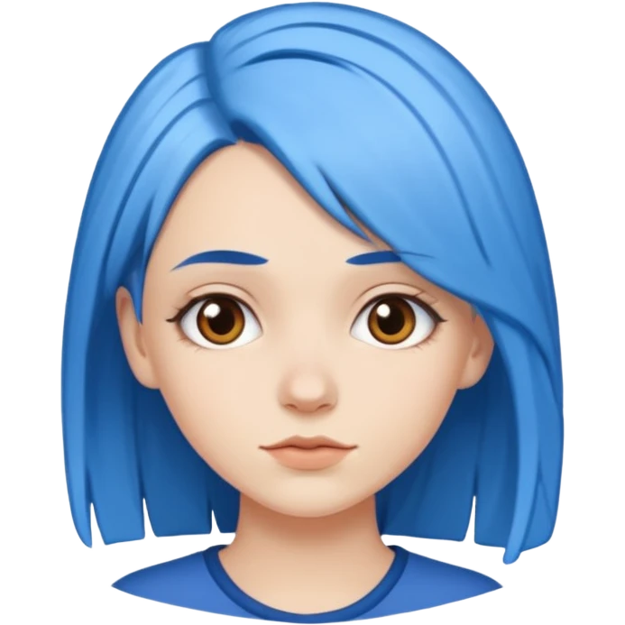Chica blanca con cabello azul  emoji