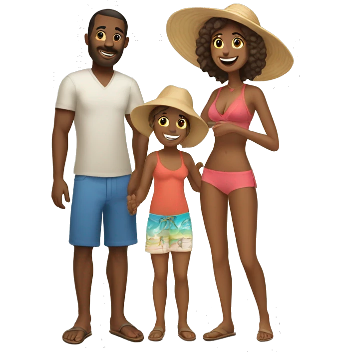 beach vacation family with a toddler emoji