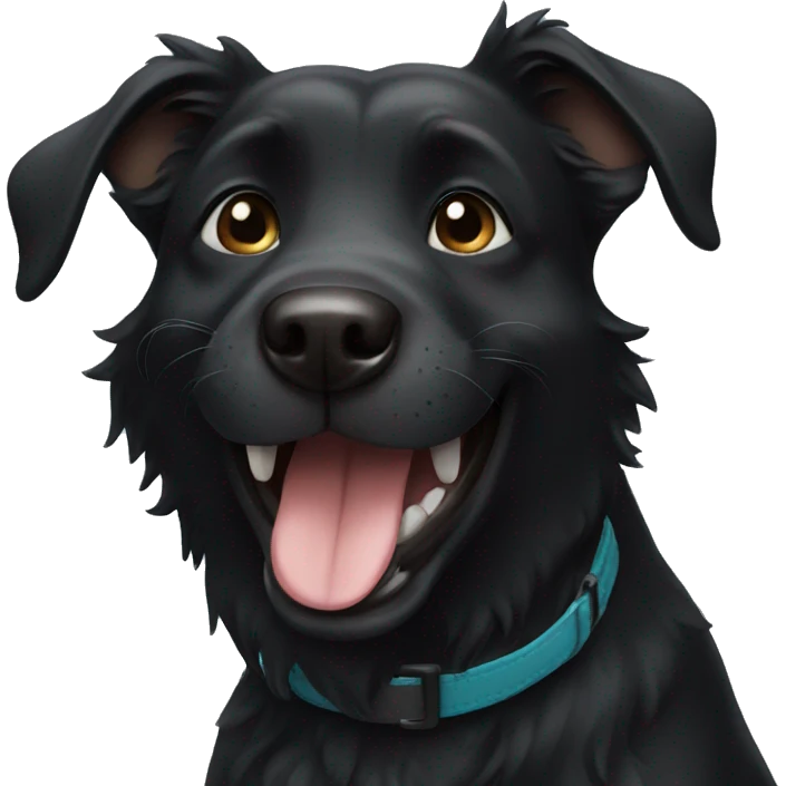 Black dog smile emoji