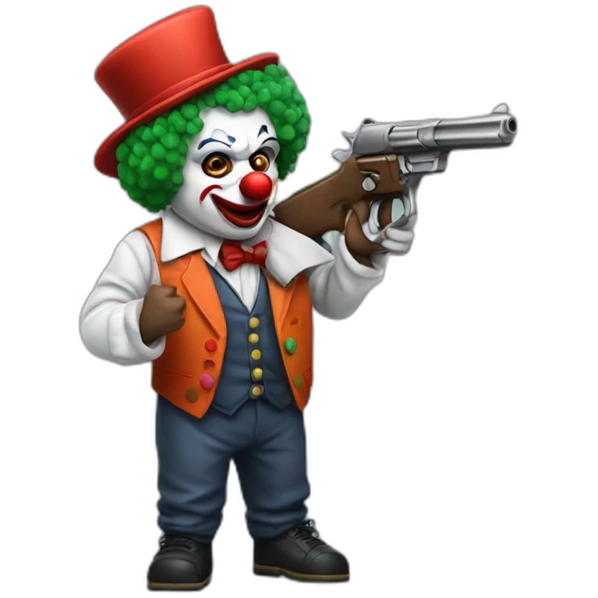 Clown gangster with gun emoji