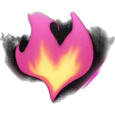 black heart with pink flames emoji