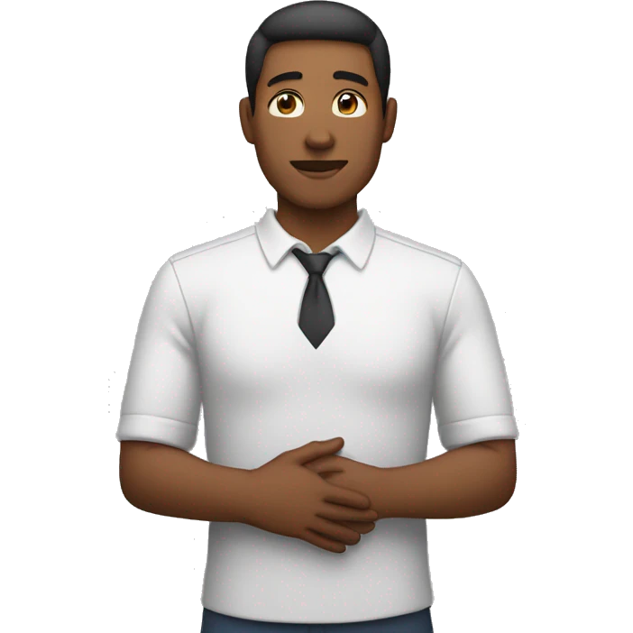 person with hands on chest emoji