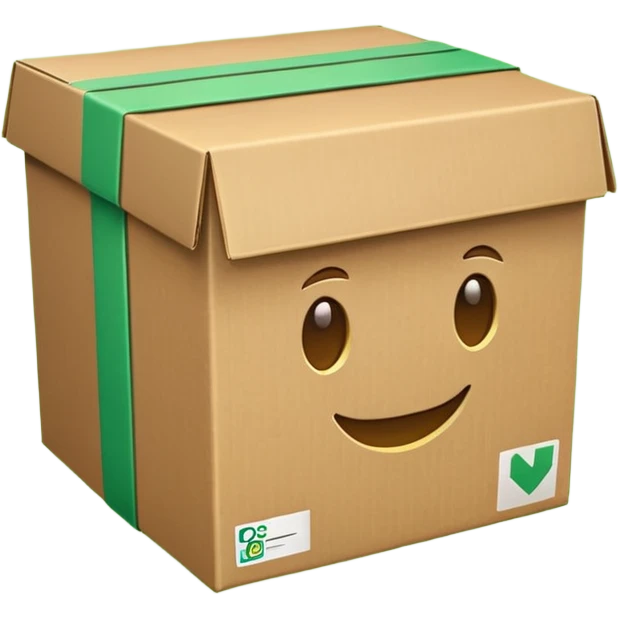 коробка для доставки светло зеленого  насыщенного цвета emoji emoji