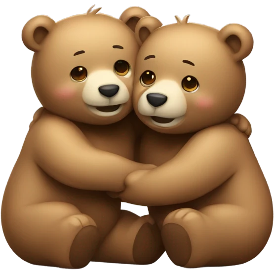 Couple of Happy bears kissing and hugging  emoji